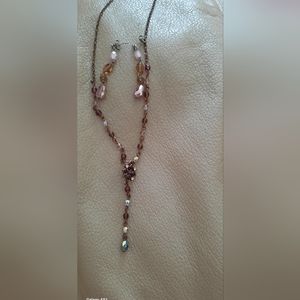 Vintage 1928 brand  drop necklace and earings